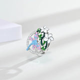 Silver 925 Flower Zircon Ring Women Wedding Gift