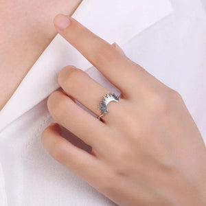 925 Silver Semicircle Ring Vintage Finger Rings for Women Men