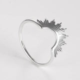 925 Silver Semicircle Ring Vintage Finger Rings for Women Men