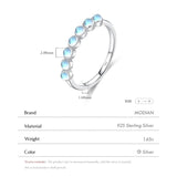 925 Silver Moonstone Ring Stackable Crystal Ring Women Birthday Gift