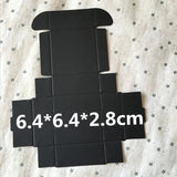 50pcs 6.4*6.4*2.8cm Black/White/Kraft Paper Earring Jewelry Gift Boxes