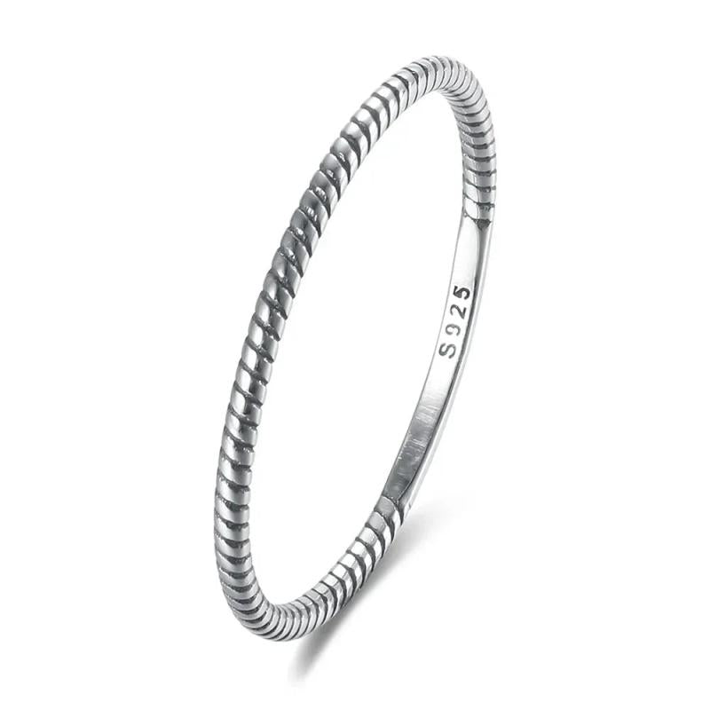 925 Silver Geometric Finger Ring Retro Style Punk Jewelry