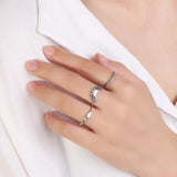 925 Silver Geometric Finger Ring Retro Style Punk Jewelry
