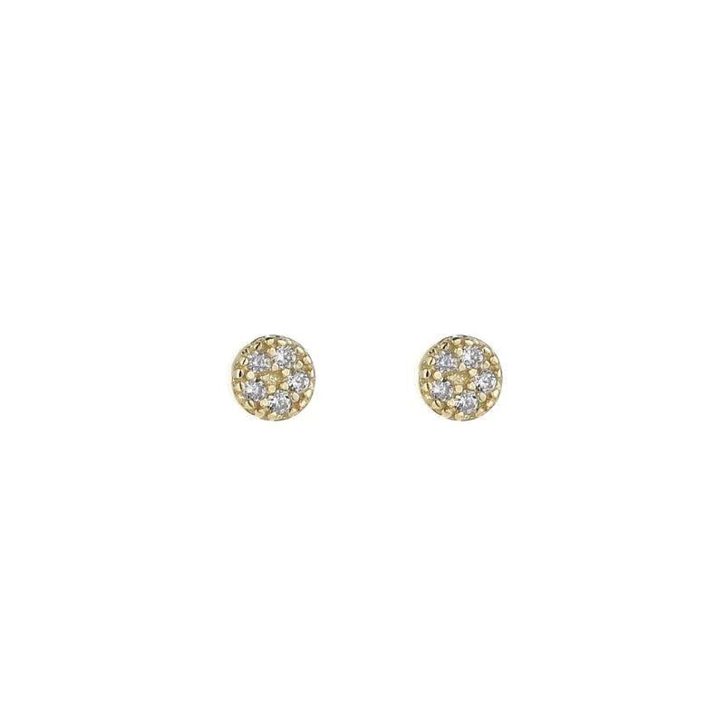 14k Plated Crystal Zircon Mini Stud Earrings for Women