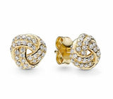 925 Silver Rose Knot Earring With Crystal