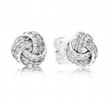925 Silver Rose Knot Earring With Crystal