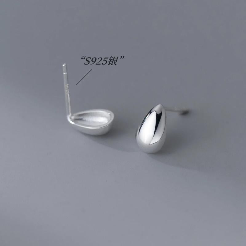Water Drop Stud Earrings 925 Sterling Silver Small 925 Silver Earrings For Women