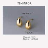 Water Drop Stud Earrings 925 Sterling Silver Small 925 Silver Earrings For Women