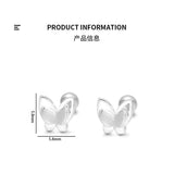 925 Silver Double Butterfly Stud Earrings Animal Earring Girl Piercing Jewelry