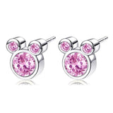 925 Silver Zircon Earrings for Girls Crystal Jewelry Gifts