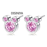 925 Silver Zircon Earrings for Girls Crystal Jewelry Gifts