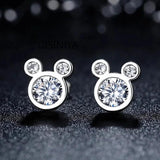925 Silver Zircon Earrings for Girls Crystal Jewelry Gifts