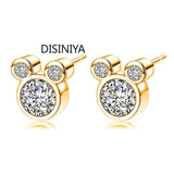 925 Silver Zircon Earrings for Girls Crystal Jewelry Gifts