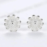 925 Silver Needle High Jewelry Flower Stud Earrings For Women