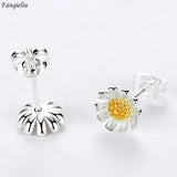 925 Silver Needle High Jewelry Flower Stud Earrings For Women
