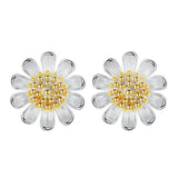 925 Silver Needle High Jewelry Flower Stud Earrings For Women
