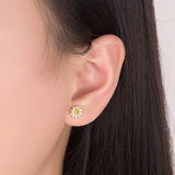 925 Silver Needle High Jewelry Flower Stud Earrings For Women