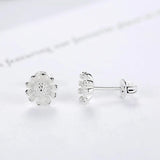 925 Silver Needle High Jewelry Flower Stud Earrings For Women