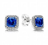 925 Silver Rose Elegant Crystal Stud Earrings Wedding Gift