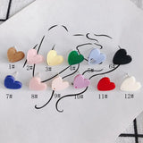 Acrylic Peach Heart Stud Earrings 925 Silver Needle Non-allergic