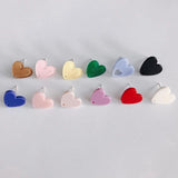 Acrylic Peach Heart Stud Earrings 925 Silver Needle Non-allergic
