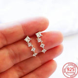 925 Silver Family Tree Stud Earrings Crown Hoops
