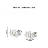 925 Silver Lotus Flower Stud Earrings for Women Elegant Piercing Jewelry