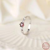 S925 Pure Silver Platinum Ruby Ring High Women's Ring