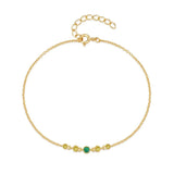 925 Silver Green Zircon Charm Bracelet Minimalist Jewelry