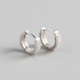 925 Silver Hoop Earrings Lab Diamond Sparkly Small Zircon Jewelry