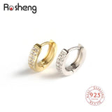 925 Silver Hoop Earrings Lab Diamond Sparkly Small Zircon Jewelry