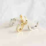 925 Silver Hoop Earrings Lab Diamond Sparkly Small Zircon Jewelry