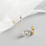 925 Silver Hoop Earrings Lab Diamond Sparkly Small Zircon Jewelry