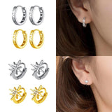 925 Silver Wave Star Round Flower Earrings
