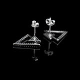 925 Silver Triangle Zircon Stud Earrings Rhinestone Jewelry