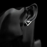 925 Silver Triangle Zircon Stud Earrings Rhinestone Jewelry