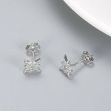 925 Silver Star Ear Studs Women's Diamond Zircon Star Stud Earrings