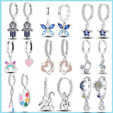 925 Silver Travel Magic Eye Hoop Earrings CZ Zircon Earing Jewelry