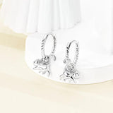 925 Silver Travel Magic Eye Hoop Earrings CZ Zircon Earing Jewelry