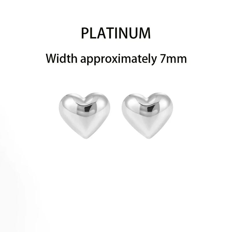 925 Silver Heart Earrings Charming Geometric Shapes Birthday Party