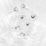 925 Silver Heart Earrings Charming Geometric Shapes Birthday Party