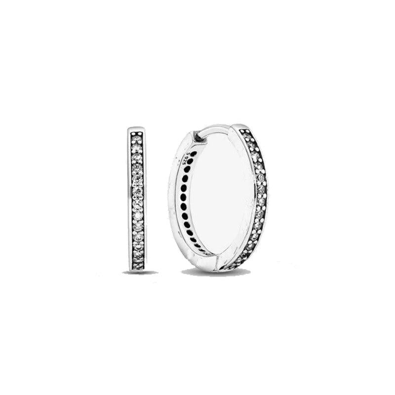 925 Silver CZ Pave U Shape Earrings