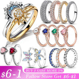 Radiant Sun Moon Heart Pav Signet Ring 925 Sterling Silver