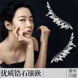 925 Silver Zirconia Angel Wings Stud Earrings