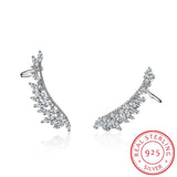 925 Silver Zirconia Angel Wings Stud Earrings