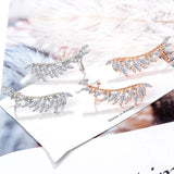925 Silver Zirconia Angel Wings Stud Earrings