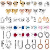 925 Silver Love Lock Double Hoop Earring For Women