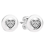 925 Silver Love Lock Double Hoop Earring For Women