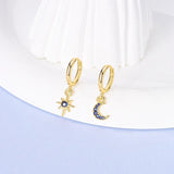 925 Silver Women's Earrings Rose Heart Star Moon Birthday Wedding Party Jewelry