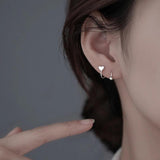 925 Silver Spiral Heart Star Stud Earrings FQL23690